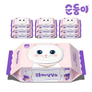 [순둥이]CAT-01/순둥이와 냥냥이 고양이물티슈 80매 10팩