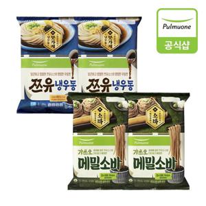 [풀무원] 여름면 2종(쯔유냉우동,가쓰오메밀소바) 4봉 혼합구성