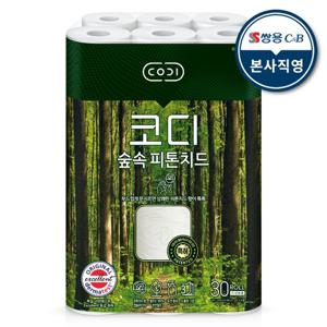 코디 3겹 천연펄프 숲속 피톤치드 30m 30롤 1팩