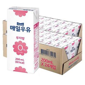 매일 멸균우유 무지방 0% 200ml X 48팩