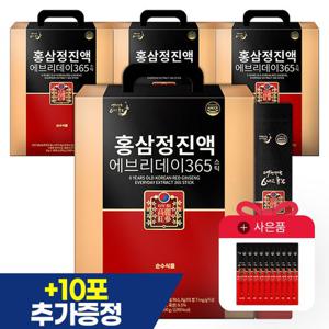 [전용쇼핑백 + 10포]순수식품 6년근 홍삼정 진액 에브리데이 365 4박스(400포) 실속형 홍삼 스틱