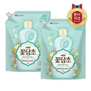 샤프란 꽃담초 섬유유연제 화이트로즈 리필 1.6L x 2개