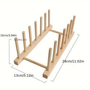 TEMU 7구 나무 접시 건조대 - 접시, 컵 및 식기용 주방 정리대 및 디스플레이 스탠드