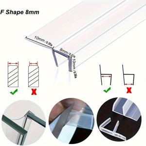 TEMU 2미터 실리콘 방수 실링 스트립, 유리 문 및 창문용 - H/F/U 타입, 욕조 및 발코니 문에 완벽, 홈 데코 액세서리