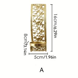 TEMU 우아한 골든 홀로우 벽걸이 캔들 홀더 & 아로마테라피 선반 - 홈 데코, 정원 입구, 거실 파티에 완벽함