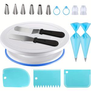 TEMU 18pcs, 케이크 장식 도구 키트, 초보자 및 전문가용 DIY 케이크 제작, 쿠키 제작, 베이킹 도구, 주방 용품