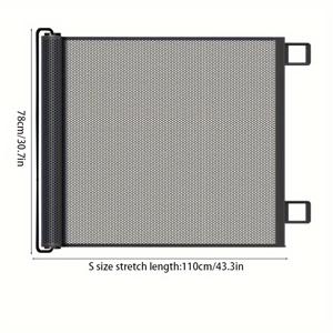 TEMU 드릴 없이 쉬운 설치 블랙 펫 게이트 - 실내 계단용 리트랙터블 안전 울타리, 개 장벽 및 펫 인클로저