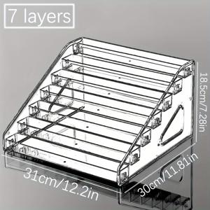 TEMU 다용도 투명 페인트 정리대 - 5/6/7단, 분리 가능한 디자인, 공예, 립스틱 및 네일 폴리쉬 보관 - 내구성 있는 플라스틱 데스크탑 디스플레이 선반