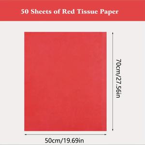 TEMU 레드 티슈 페이퍼, 100장 20 X 14인치 또는 50장 20 X 28인치, 예술용 티슈 페이퍼, 휴일 선물 포장, 생일, 파티 장식, 결혼식, 포장지, 꽃다발 용품, 꽃 포장지, 결혼식 포장, 모든 행사 장식