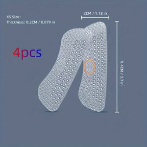 TEMU 4개 쌍의 미끄럼 방지 실리콘 힐 보호대: 남성 및 여성을 위한 편안한 그립 및 쿠션, 물집을 방지하고 신발 착용감을 개선하는 발 관리 패드