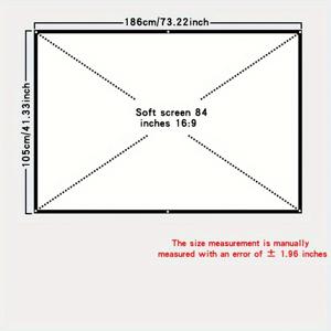 TEMU 고해상도 프로젝터 스크린 16:9 - 폴리에스테르 고정 홈 시어터 프로젝션 스크린 2024년형 - 72