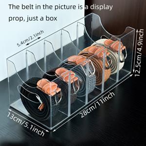 TEMU 1개 투명 아크릴 벨트 정리함, 멀티 컴파트먼트 플라스틱 벨트 홀더, 옷장 서랍용, 남성용 벨트 전시대, 스카프 및 쥬얼리 보관 솔루션