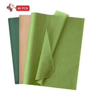 TEMU DIY 공예, 선물 포장 및 휴일을 위한 대량 녹색 티슈 페이퍼 - 14x20 인치, 올리브 그린, 밝은 갈색 및 짙은 녹색 옵션, 무지개 테마, 화장지, 나비 디자인 포함