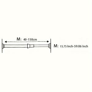 TEMU 1PC 화이트 텔레스코픽 막대 스프링 텐션 로드 욕실 침실 홈 데코용|커튼봉