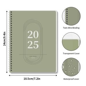 TEMU 나무 1개 2024-2025 월간 노트, 할 일 목록이 포함된 간단한 달력 플래너, 작업을 쉽게 정리하여 생산성을 향상, 7.28*9.45n, 56시트