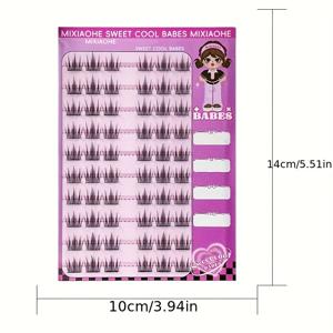 TEMU 쉬운 적용 카멜리아 클러스터 인조 속눈썹 - 초보자 친화적, 자연스러운 볼륨 & 길이 10mm-13mm, 자체 접착 DIY 디자인, 클리어 비전, 만화 눈 모양, C/D 컬링