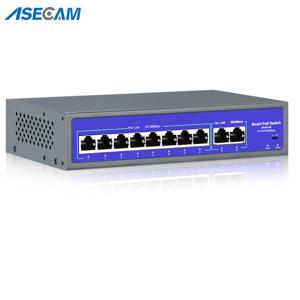 8포트 52V 네트워크 POE 스위치, 10/1000Mbps IEEE 802.3 af/at 이더넷 IP 카메라 무선 AP CCTV 카메라 보안 시스템