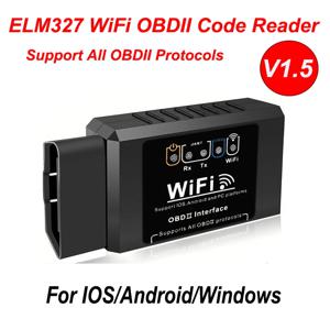 ELM327 와이파이 OBD2 코드 리더 스캐너 자동차 진단 도구, 안드로이드, IOS, OBD 2 용, V1.5 와이파이, OBD2 인터페이스 어댑터