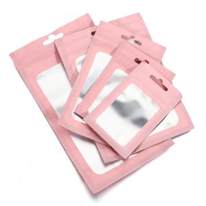 50pcs 다채로운 비닐 봉투 재사용 가능한 폴리 우레탄 지퍼 가방 쥬얼리 디스플레이 선물 음식 수공예품 액세서리 포장 가방