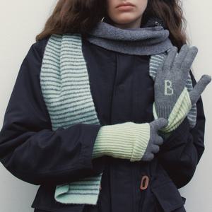 [24FW] WARMER GLOVE SET - GREY/APPLE MINT