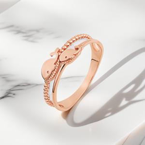 [엘렌쥬얼리] 14K 트윈 고래 물고기 미스 링 금 반지