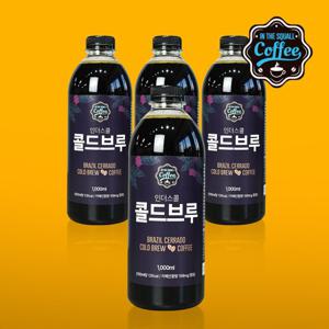 [인더스콜] 콜드브루 더치커피 원액 4병x1L 대용량 액상 커피