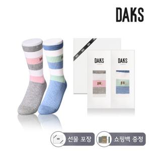 닥스양말 숙녀 면장목 굵은링글 2족세트 DK24402