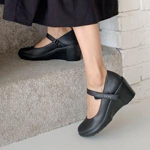 [지쎄공식몰] 천연가죽 여성수제화 웬디 메리제인 웨지힐 GIS-40290