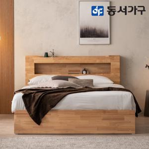 [리뷰 방수커버 증정]파로마 이즈 트리 LED 원목 수납 침대+40T라텍스매트 Q IHD059