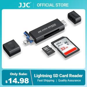 JJC USB 3.0 SD MicroSD 메모리 카드 리더 어댑터 2.0 타입 A 라이트닝 C 포트 아이폰 16 15 프로 맥스용