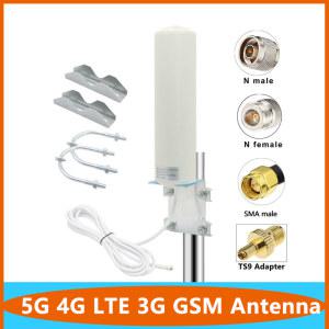 장거리 5G 4G LTE 3G GSM 옴니 WiFi 공중 600 4900Mhz IP67 야외 방수 AP 증폭기 안테나 TS9 SMA RPSMA 수 포함