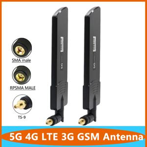 신호 향상 5G 4G LTE 3G GSM 고무 오리 무선 공중 600 ~ 6000Mhz 옴니 외부 와이파이 라우터 안테나, SMA Male TS9 포함