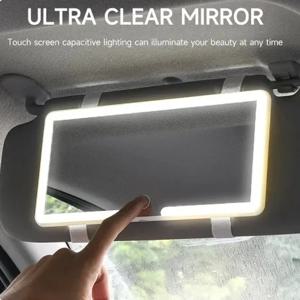 1pc 자동차 LED 메이크업 거울 HD 미러 3 기어 조정 썬 바이저 플레이트 인테리어 RearMirror Dimmable Auto Vanity Mirror