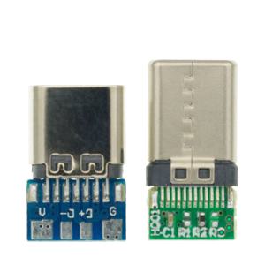 10pcs USB 3.1 유형 C 커넥터 24 핀 남성/여성 소켓 리셉터클 어댑터-솔더 와이어 및 케이블 24 핀 지원 PCB 보드