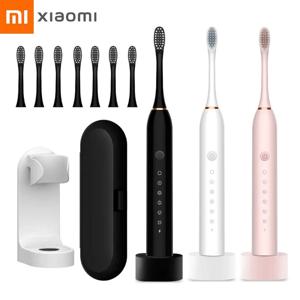 샤오미 미지아 충전식 전동 칫솔, USB 6 가지 모드 음파 칫솔, IPX7 방수, 여행 상자, 거치대 교체 헤드, 신제품