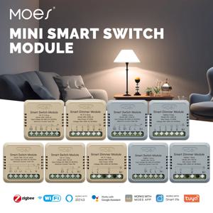 MOES 스타 링 시리즈 미니 Tuya WiFi/Zigbee 스마트 스위치 DIY 모듈 전등 스위치 1/2 갱 원격 제어 작업 Alexa Google 홈