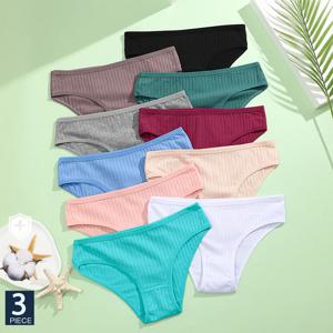 FINETOO 3 개/대 코튼 팬티 여성 속옷 섹시한 란제리 팬티 여성 란제리 팬티 팬티 팬티 IntimateXS-5XL Plus