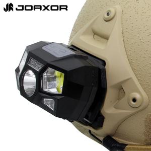 JOAXOR 전술 FAST MICH 헬멧 라이트 신호등 센서 전조등 USB 충전 방수 라이트 사냥 낚시 헤드 라이트