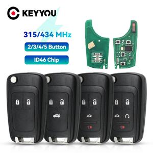 KEYYOU 315/433MHz ID46 칩 플립 원격 자동차 키 Chevrolet Cruze Sonic Malibu Impala Equinox Camaro Orlando For Opel Vauxhall