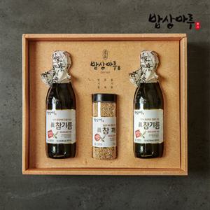 밥상마루 참기름+참깨+쇼핑백 선물세트