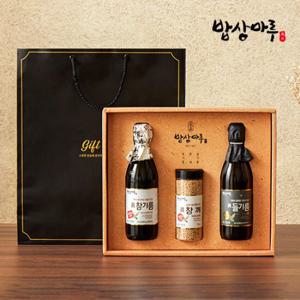 밥상마루 참기름+들기름+참깨+쇼핑백 선물세트