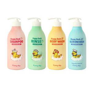 퍼니피아 해피덕 유아 키즈 스킨케어 모음전 500ml + 500ml (샴푸/린스/바디워시/올인원)