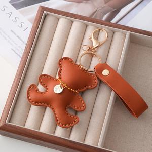 TEMU 1pc DIY DIY 곰 키체인 장식, 인조 가죽 공예 키트, 창의적인 선물 곰 펜던트 핸드백 장식, DIY 지갑 만들기