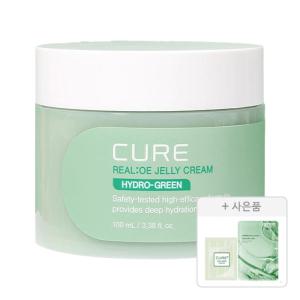 김정문알로에 큐어 리알로에 대용량 수분 젤리크림 100ml, 1개 + 증정(피토 그린 앰플 마스크팩, 1개 + 안티에이징 크림S, 2ml, 1개)