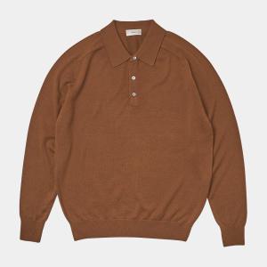 24SS Cashtouch saddle sleeve polo knit R.Almond