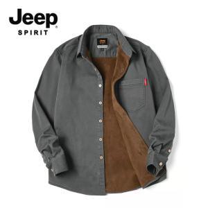 지프스피릿 JEEP SPIRIT 남성 긴팔 셔츠 벨벳 캐주얼 자켓 빅사이즈 기모 남방