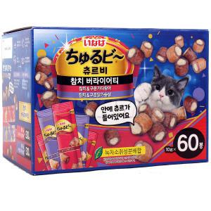 이나바 츄르비 버라이어티 10g x 60봉 참치 가다랑어 고양이간식 코스트코