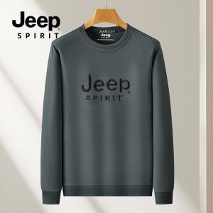 JEEP 가을 겨울 남성 기모맨투맨 라운드 티셔츠 빅사이즈 루즈핏