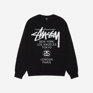 [정품] 스투시 월드투어 크루넥 피그먼트 다이드 블랙 Stussy World Tour Crew Pigment Dyed Black399975