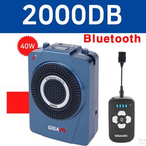 강의용마이크 기가엠 2000DB(40W 신형) 블루투스 무선마이크 교사 선생님 수업용 휴대용 무선앰프 미니 확성기 핀  메가폰 가이드스피커